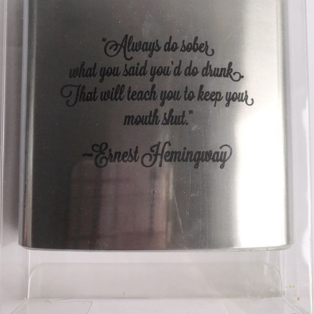 Drinking Buddy Engraved Stainless Steel Flask 6 oz NIB Wedding Gift Bachelorette - Picture 3 of 8
